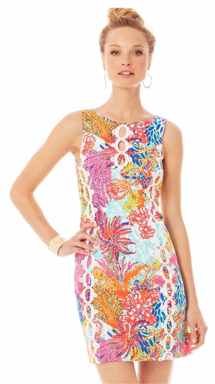 LILLY PULITZER Ember Fishing For Compliments Vintage Dobby Lace Shift Dress | 4